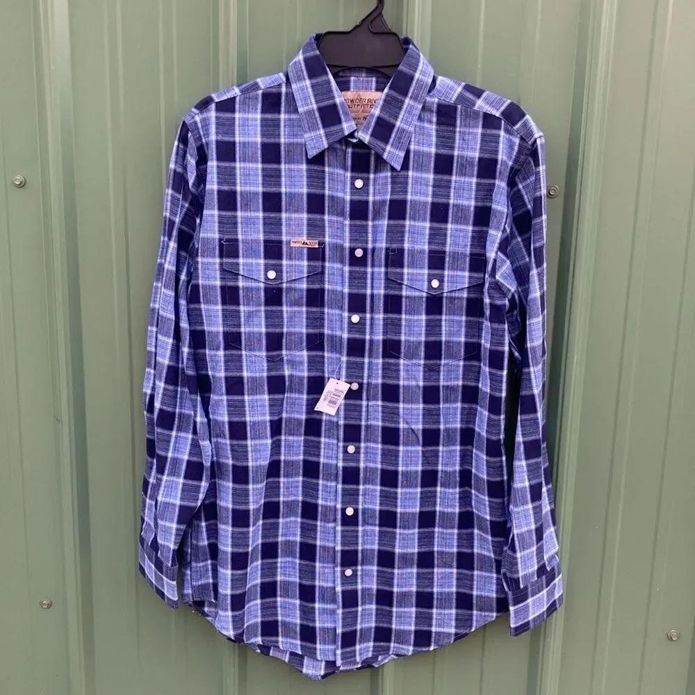 Powder River Outfitters Flannel Snap Front Brushed Flannel Shirt Western Size S